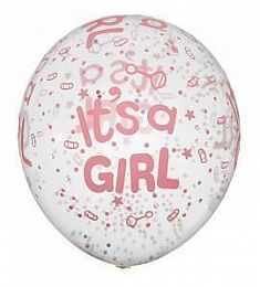 Шар прозрачный - It's a girl - 12"