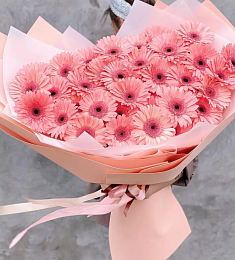 Букет из 35 розовых гербер