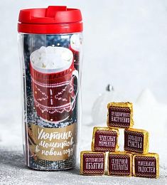 Подарочный набор «Уютных моментов»: термостакан 350 мл, чай пуэр 30 г