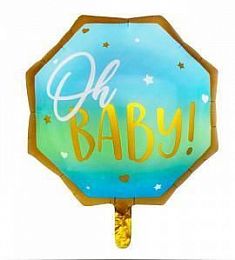 Шар фольгированный - Oh, baby! многоугольник - 22"