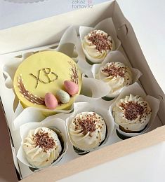 Бенто и 5 капкейков пасхальные