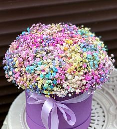 15 радужных гипсофил в коробке